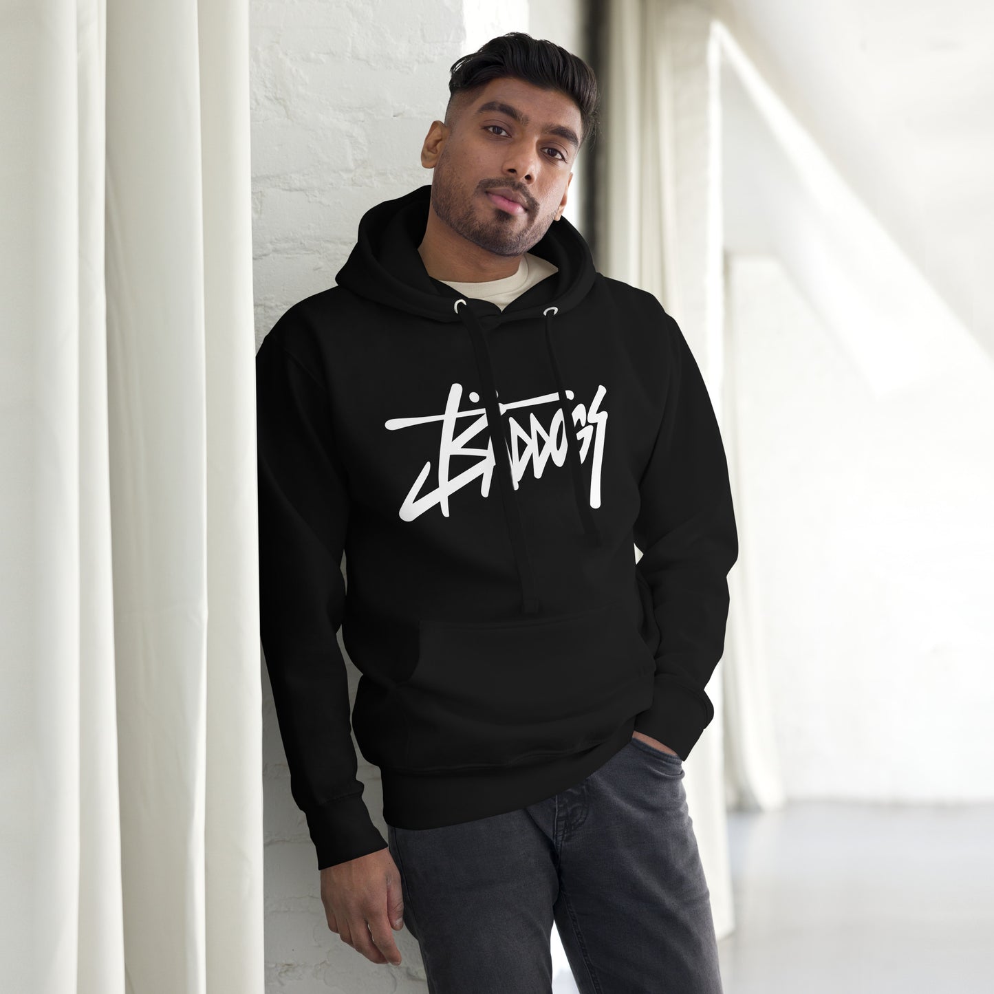 Bad Dogs Street Hoodie (Black- Light logo)