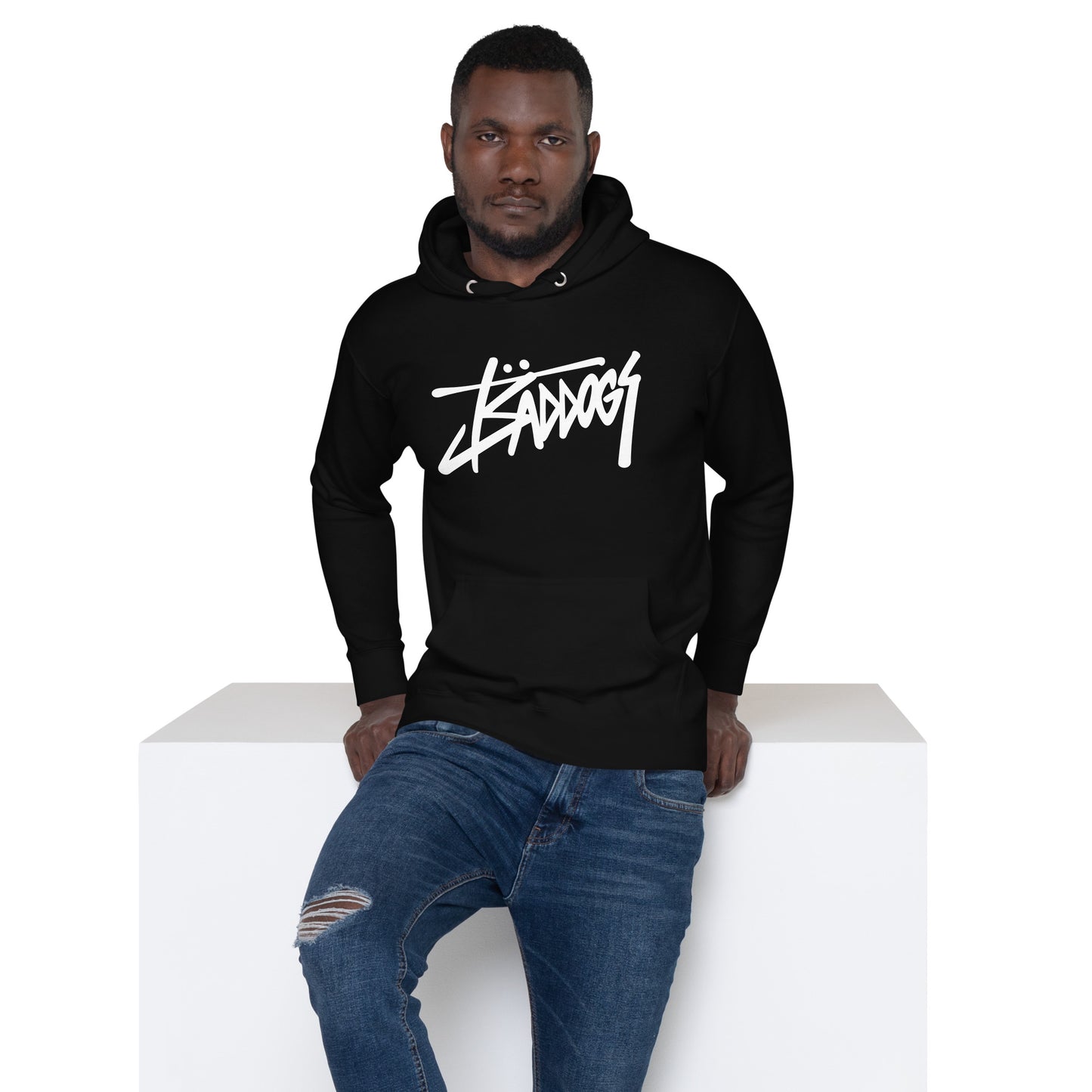 Bad Dogs Street Hoodie (Black- Light logo)