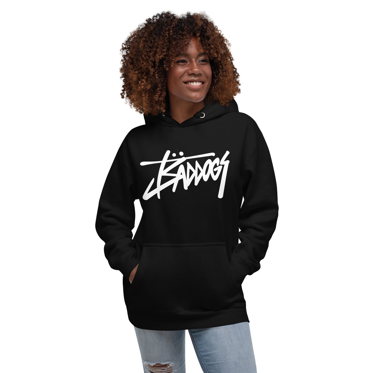 Bad Dogs Street Hoodie (Black- Light logo)
