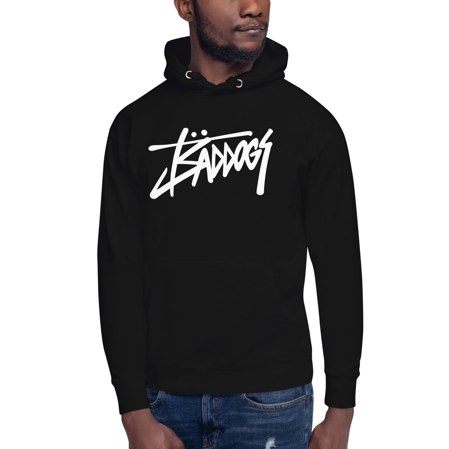 Bad Dogs Street Hoodie (Black- Light logo)