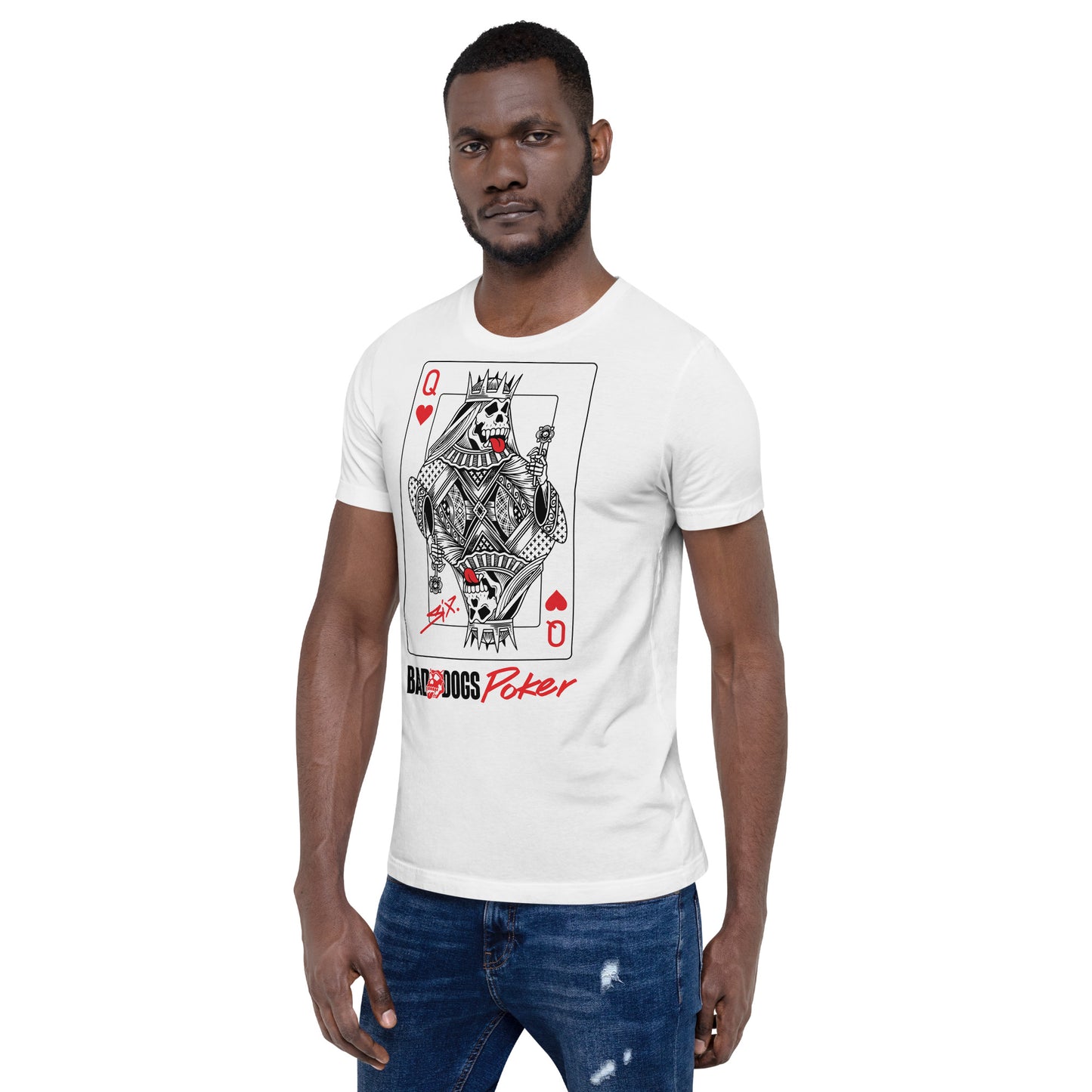 Bad Dogs Poker Queen T-Shirt (White)